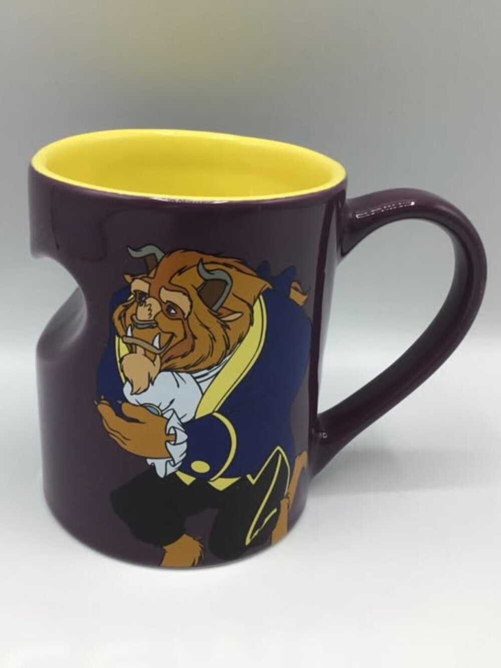 Disney Beauty and the Beast Purple Signature Heart Ceramic Coffee Mug
